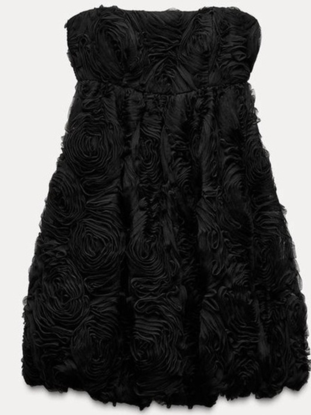 Zara Strapless Rosette Bubble Dress - Black